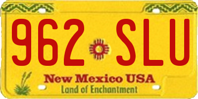 NM license plate 962SLU
