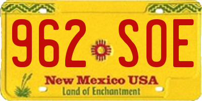 NM license plate 962SOE