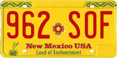 NM license plate 962SOF