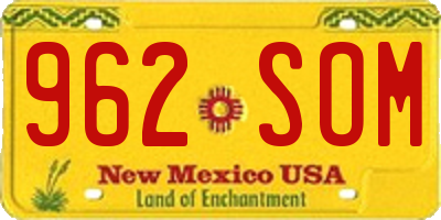 NM license plate 962SOM