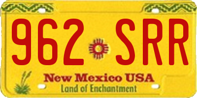NM license plate 962SRR