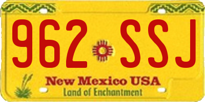 NM license plate 962SSJ