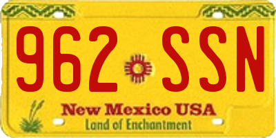 NM license plate 962SSN