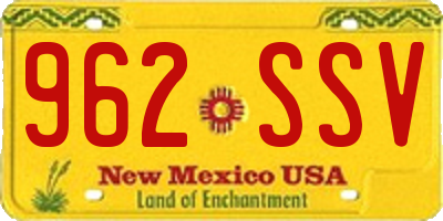 NM license plate 962SSV