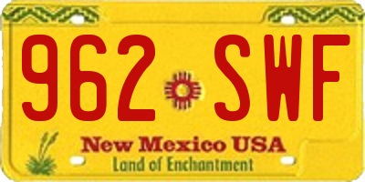 NM license plate 962SWF