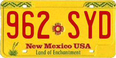 NM license plate 962SYD