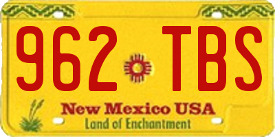 NM license plate 962TBS