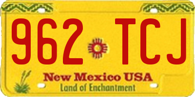 NM license plate 962TCJ