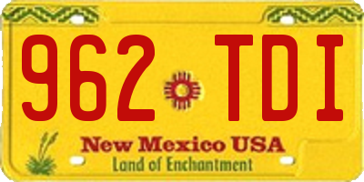 NM license plate 962TDI