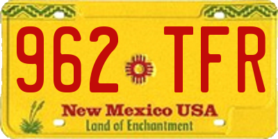 NM license plate 962TFR