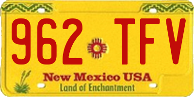 NM license plate 962TFV