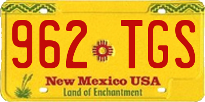 NM license plate 962TGS