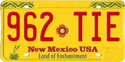 NM license plate 962TIE