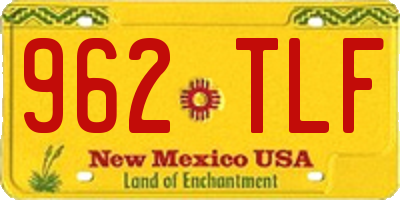 NM license plate 962TLF
