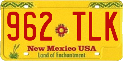 NM license plate 962TLK