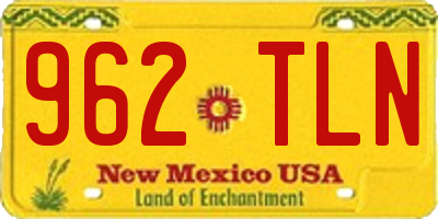 NM license plate 962TLN