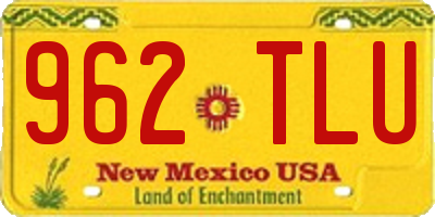 NM license plate 962TLU