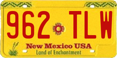 NM license plate 962TLW
