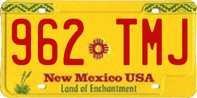 NM license plate 962TMJ