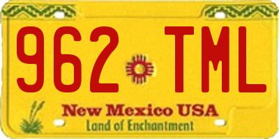 NM license plate 962TML