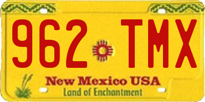 NM license plate 962TMX