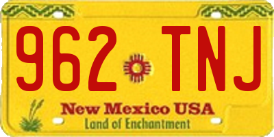 NM license plate 962TNJ