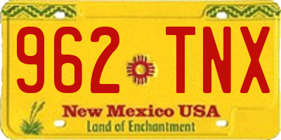 NM license plate 962TNX