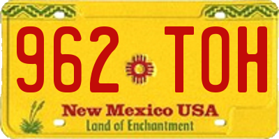 NM license plate 962TOH