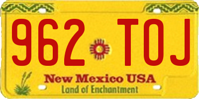 NM license plate 962TOJ