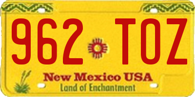 NM license plate 962TOZ
