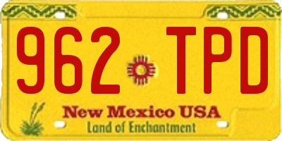 NM license plate 962TPD