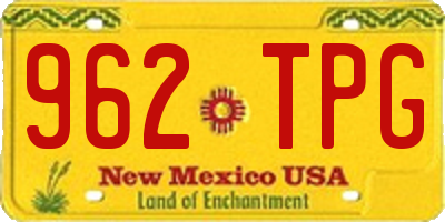 NM license plate 962TPG