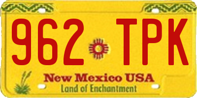 NM license plate 962TPK
