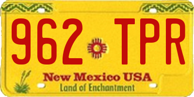 NM license plate 962TPR