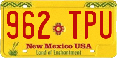 NM license plate 962TPU