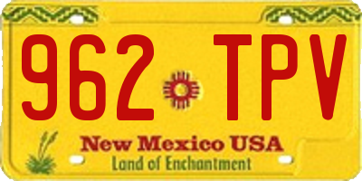 NM license plate 962TPV