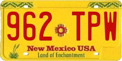 NM license plate 962TPW