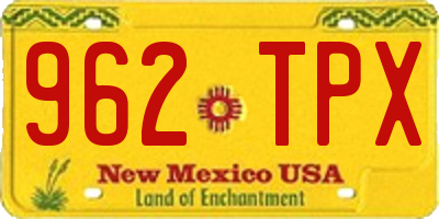 NM license plate 962TPX
