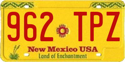 NM license plate 962TPZ