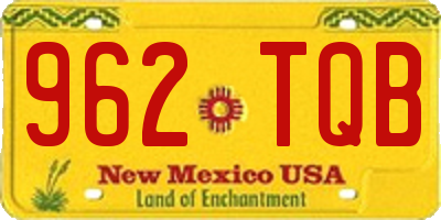 NM license plate 962TQB