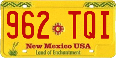 NM license plate 962TQI