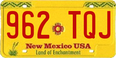 NM license plate 962TQJ