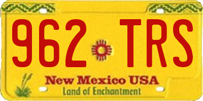 NM license plate 962TRS