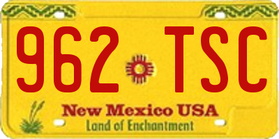NM license plate 962TSC