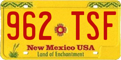 NM license plate 962TSF