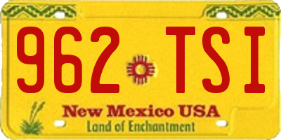 NM license plate 962TSI