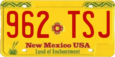 NM license plate 962TSJ