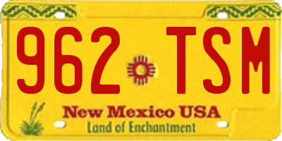 NM license plate 962TSM