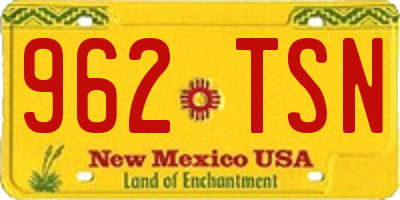 NM license plate 962TSN
