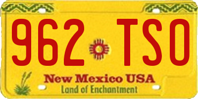 NM license plate 962TSO